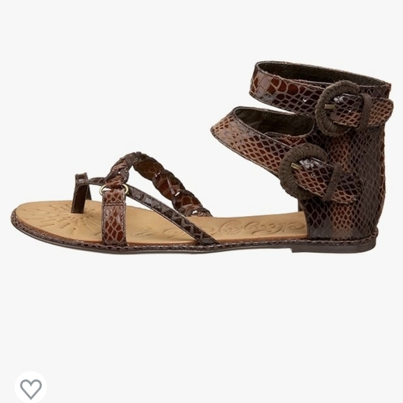 Naughty Monkey Women's Gladis was Here Sandal Size 8 1/2 M Chocolate Leather - Picture 1 of 11